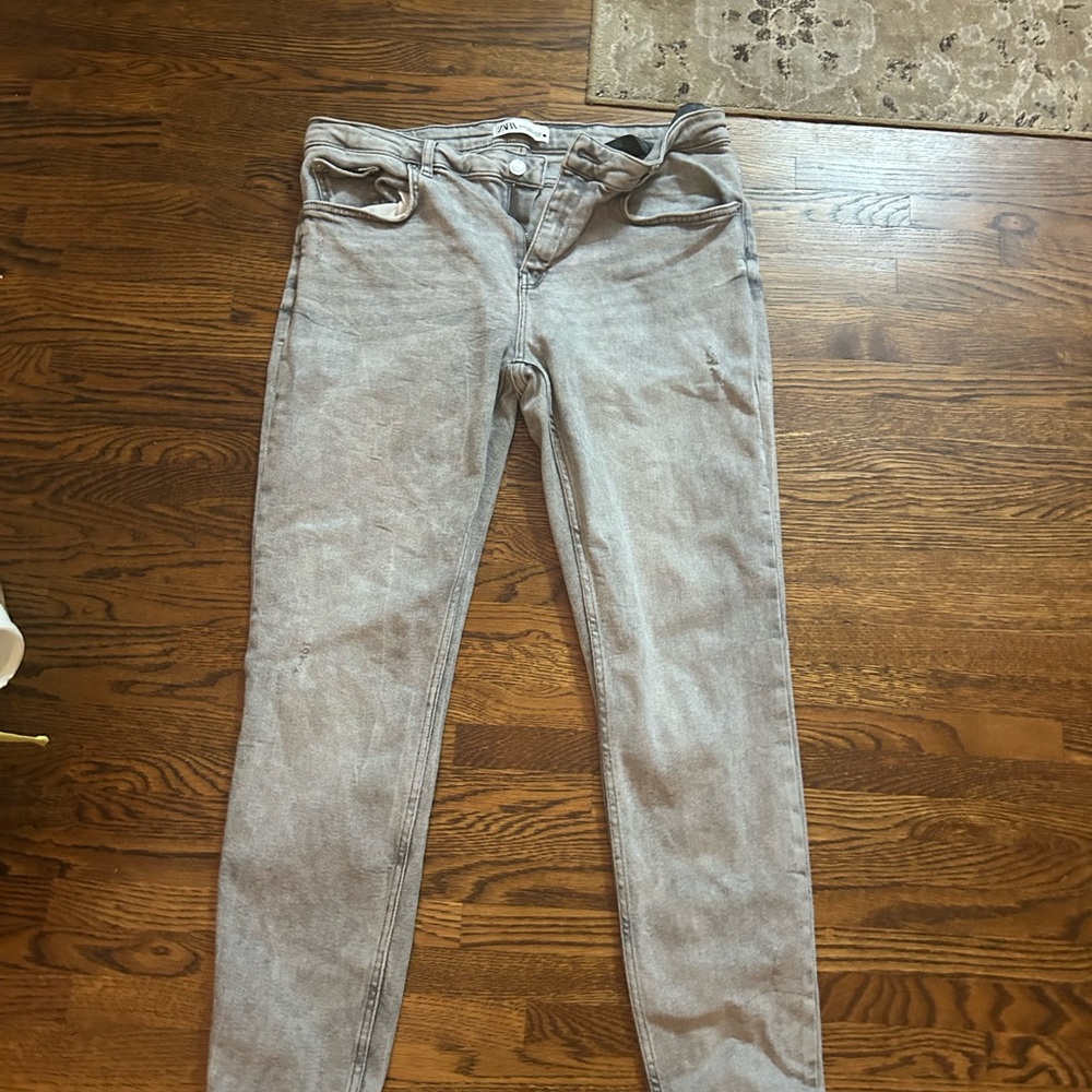 Zara Women's Light Gray Skinny Jeans